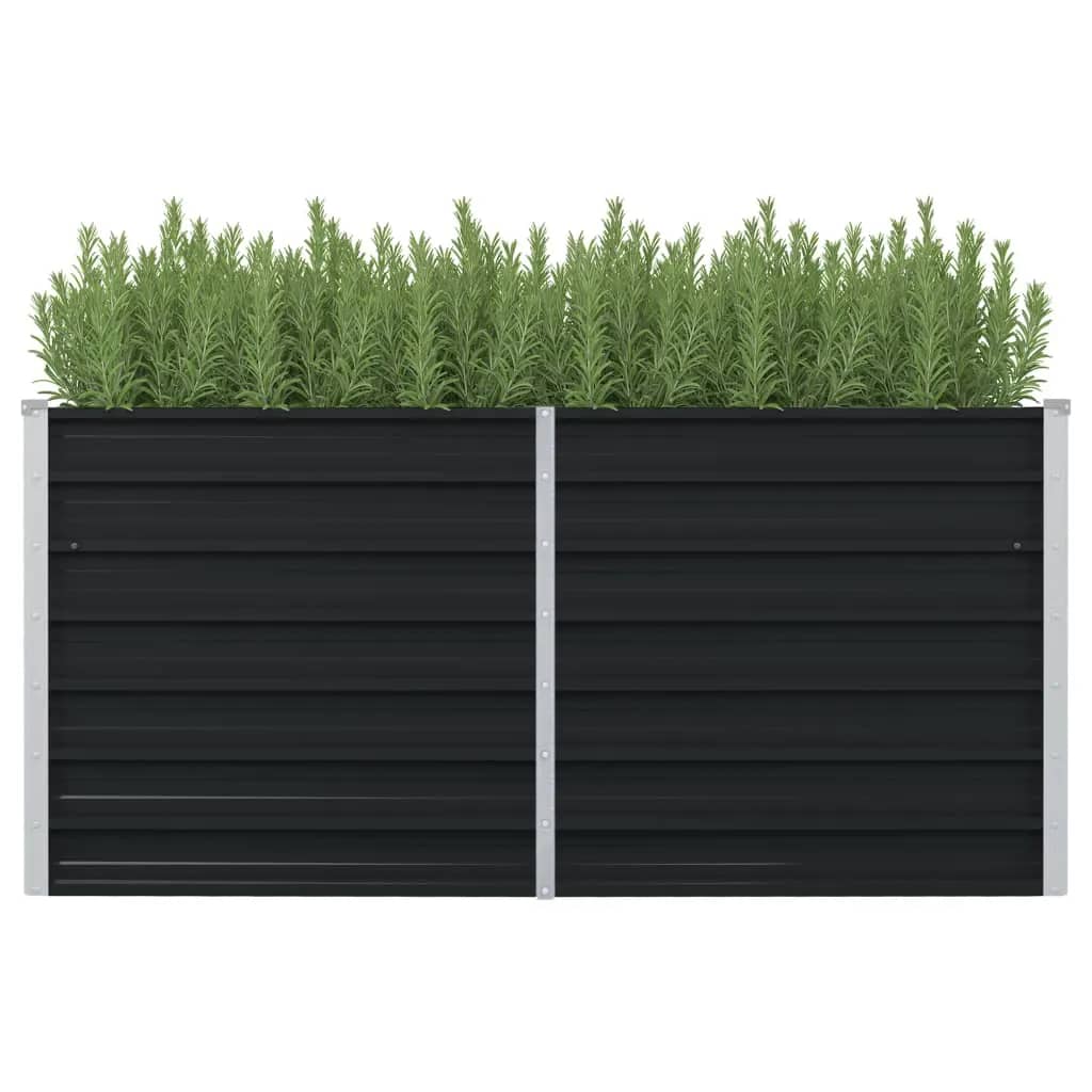 Raised Garden Bed Anthracite 160x80x77 cm Galvanised Steel - The Home Maker
