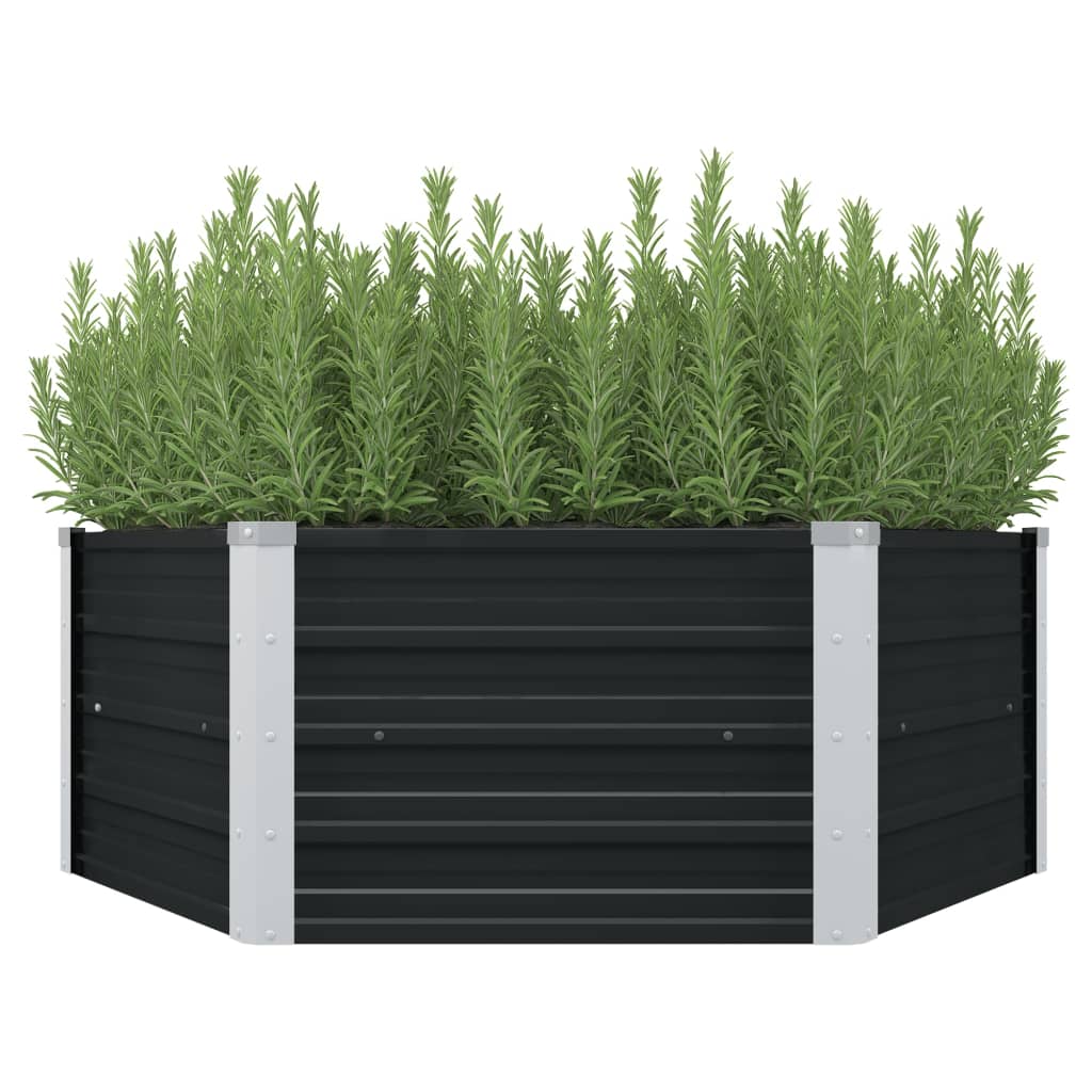 Raised Garden Bed Anthracite 129x129x45 cm Galvanised Steel - Unbeatable Bargains