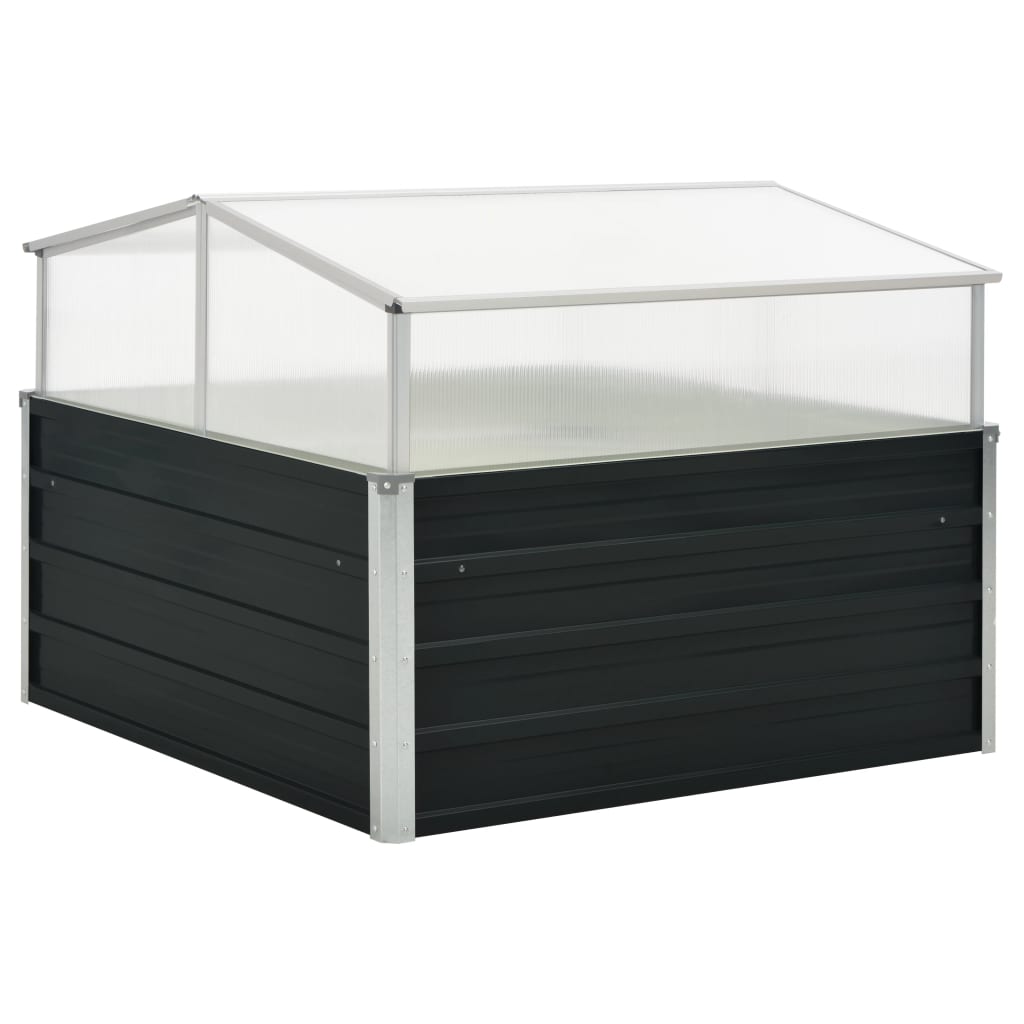 Greenhouse Anthracite 100x100x77 cm Galvanised Steel - R and M Furniture