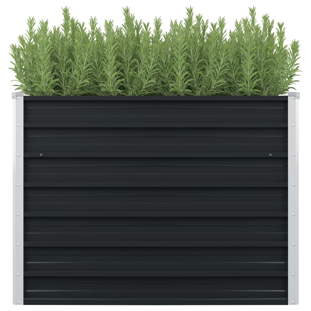 Raised Garden Bed Anthracite 100x100x77 cm Galvanised Steel - Design Hut