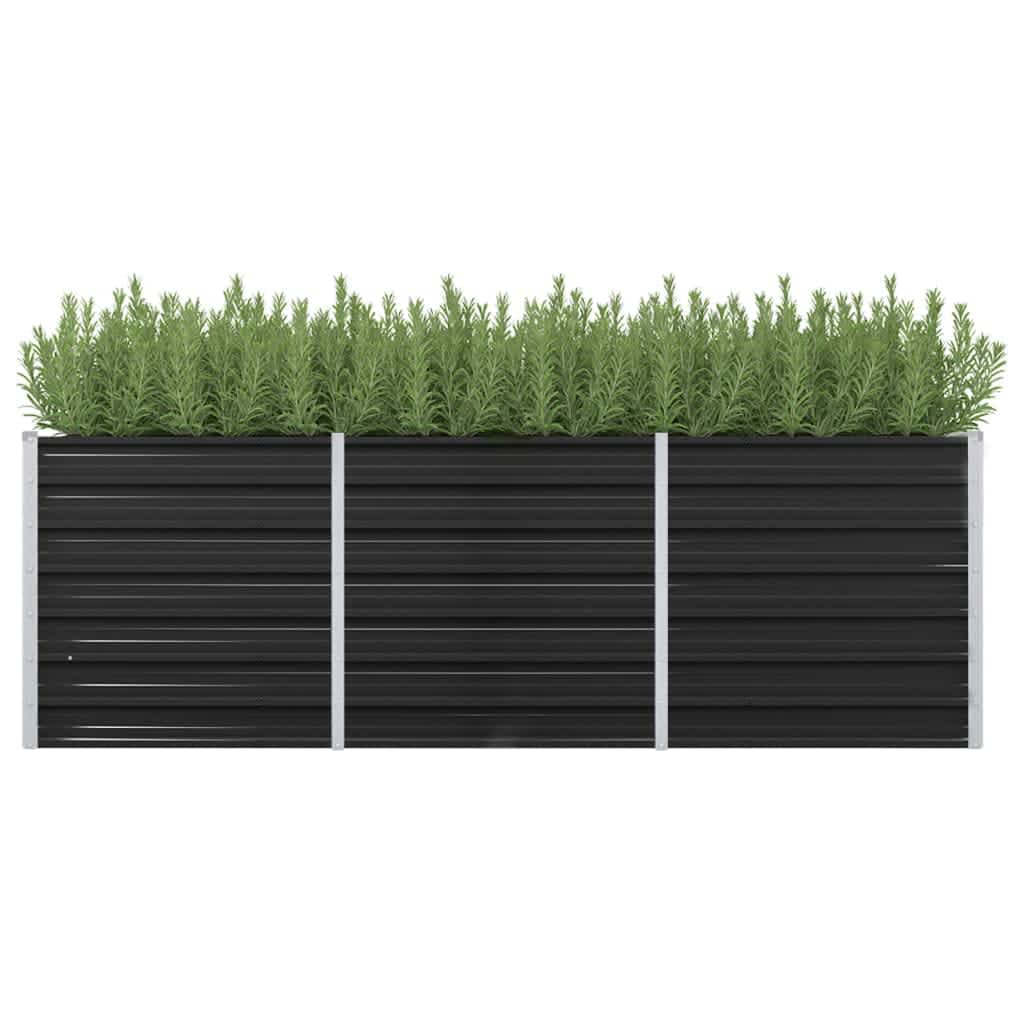 Garden Raised Bed Anthracite 240x80x77 cm Galvanised Steel - All Things Good