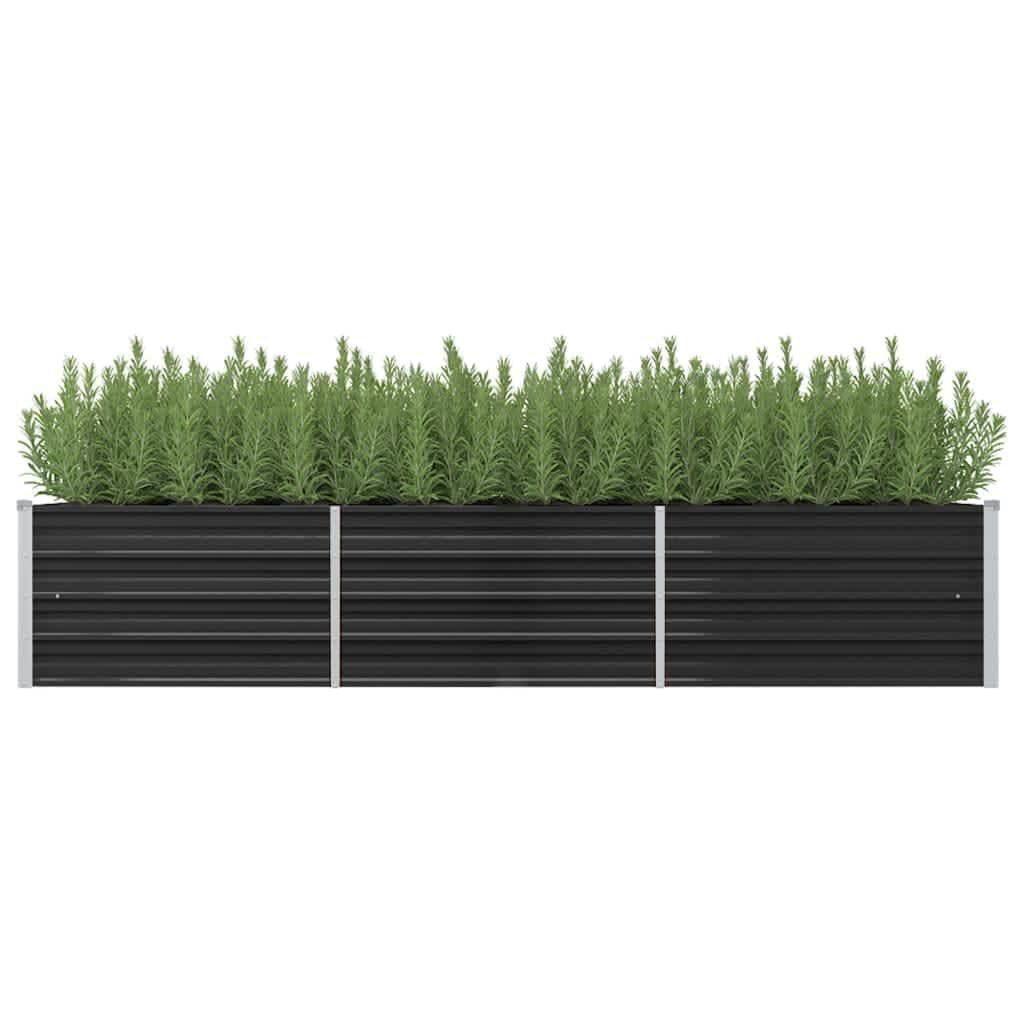 Garden Raised Bed Anthracite 240x80x45 cm Galvanised Steel - Style and Chic