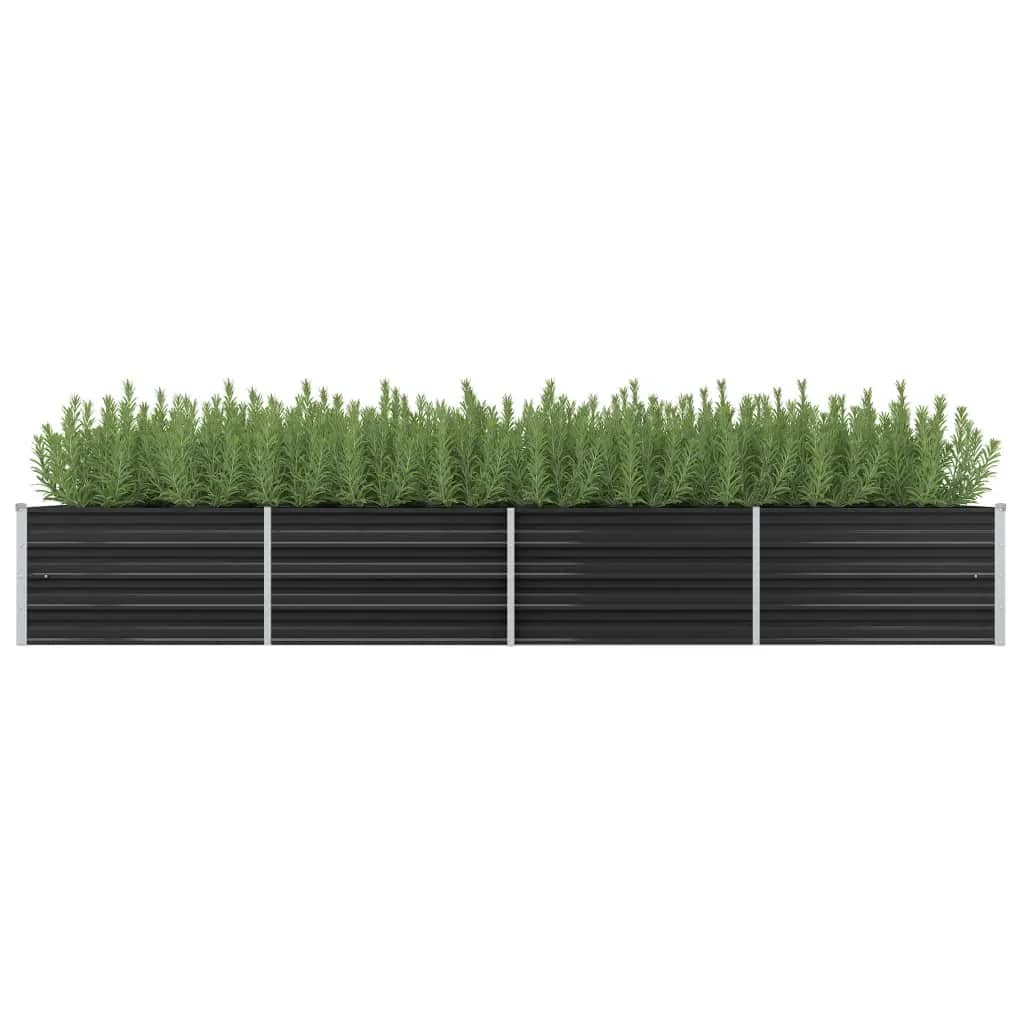 Garden Raised Bed Anthracite 320x80x45 cm Galvanised Steel - The Home Maker