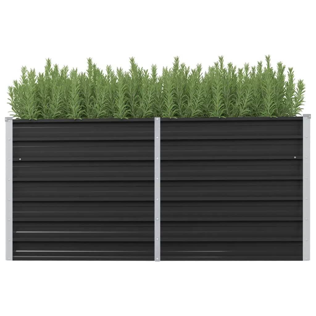 Garden Raised Bed Anthracite 160x40x77 cm Galvanised Steel - All Things Good