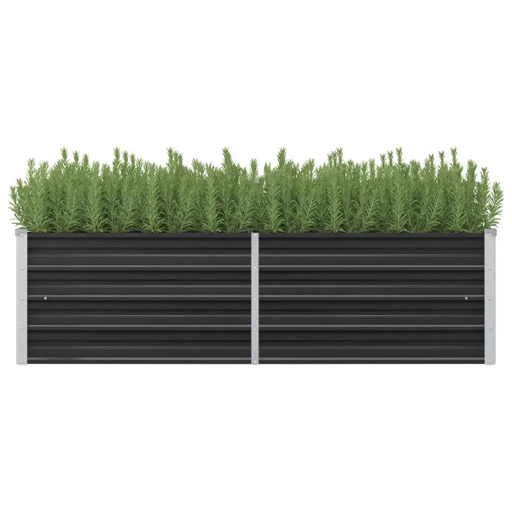 Garden Raised Bed Anthracite 160x40x45 cm Galvanised Steel - Design Hut