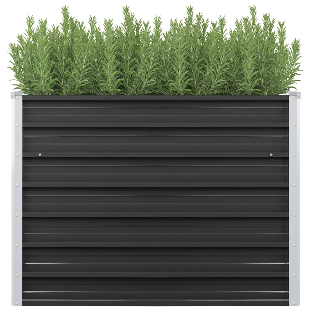 Garden Raised Bed Anthracite 100x40x77 cm Galvanised Steel - R and M Furniture