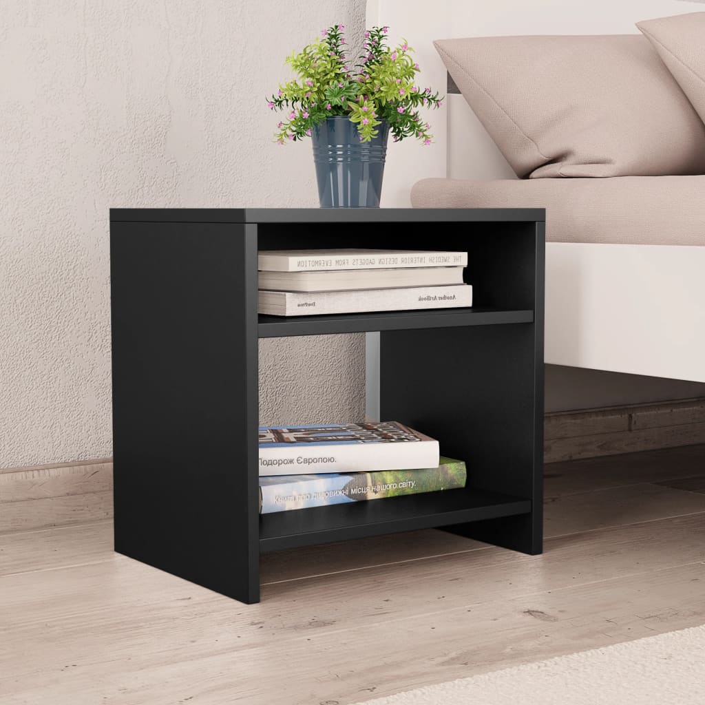 Bedside Table - DAWSON Hal Nightstand Black 40cm - Decor Base