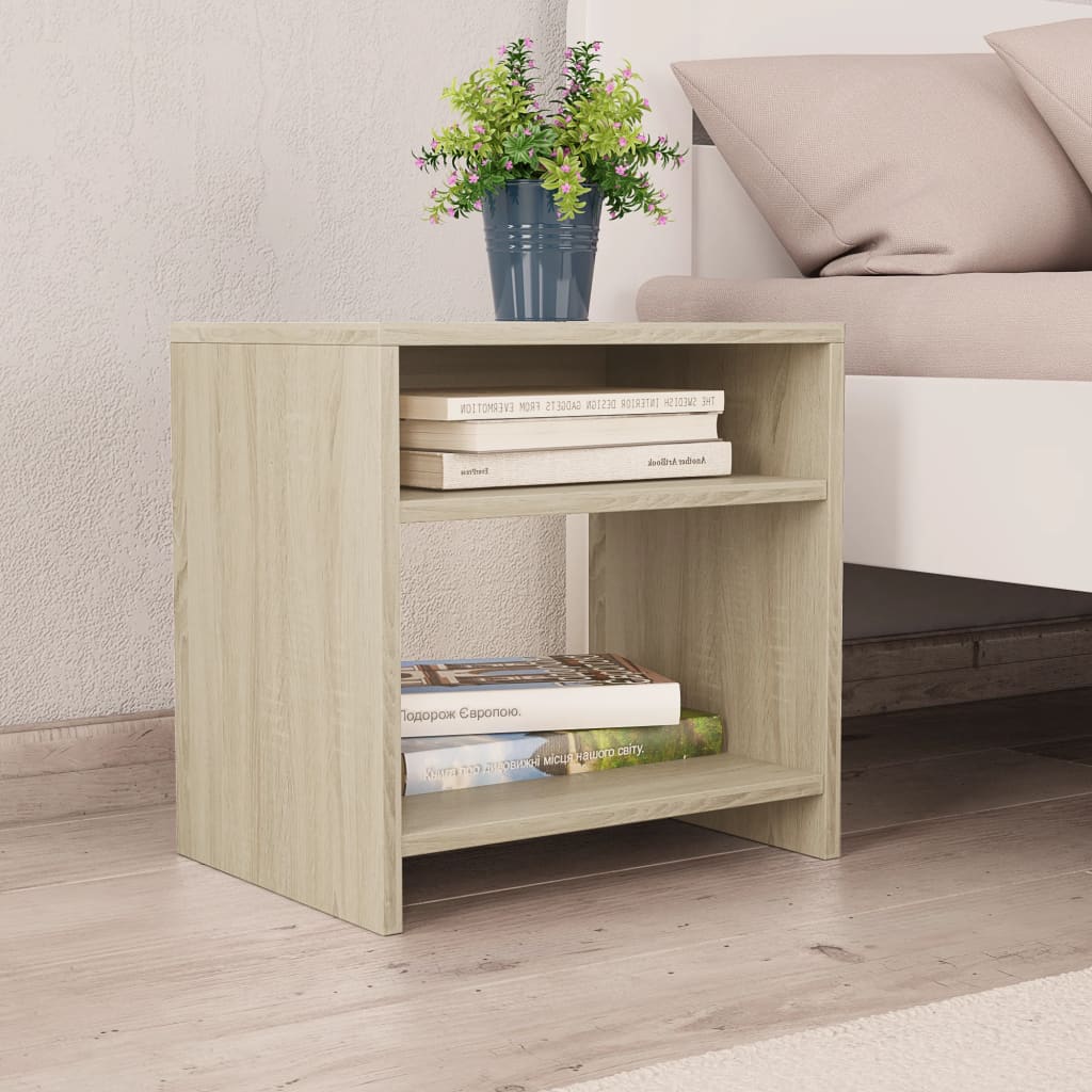 Bedside Table - DAWSON Seb Nightstand Sonoma Oak 40cm - R and M Furniture