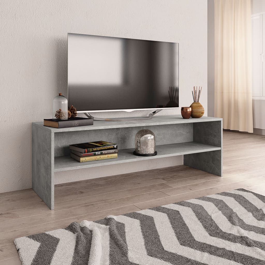 TV Cabinet Concrete Grey 120x40x40 cm Chipboard - Tyrell & Tyrell