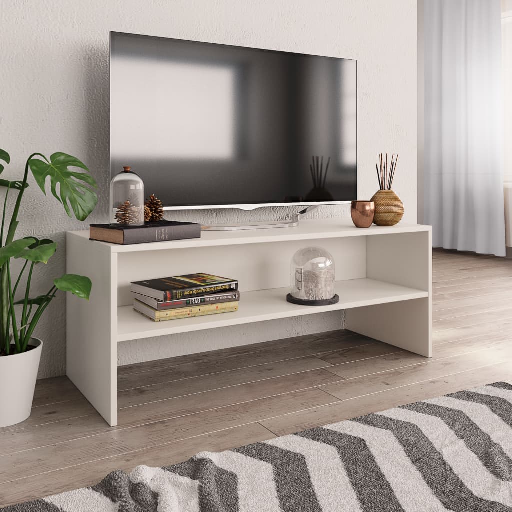 TV Cabinet White 100x40x40 cm Engineered Wood - Tyrell & Tyrell