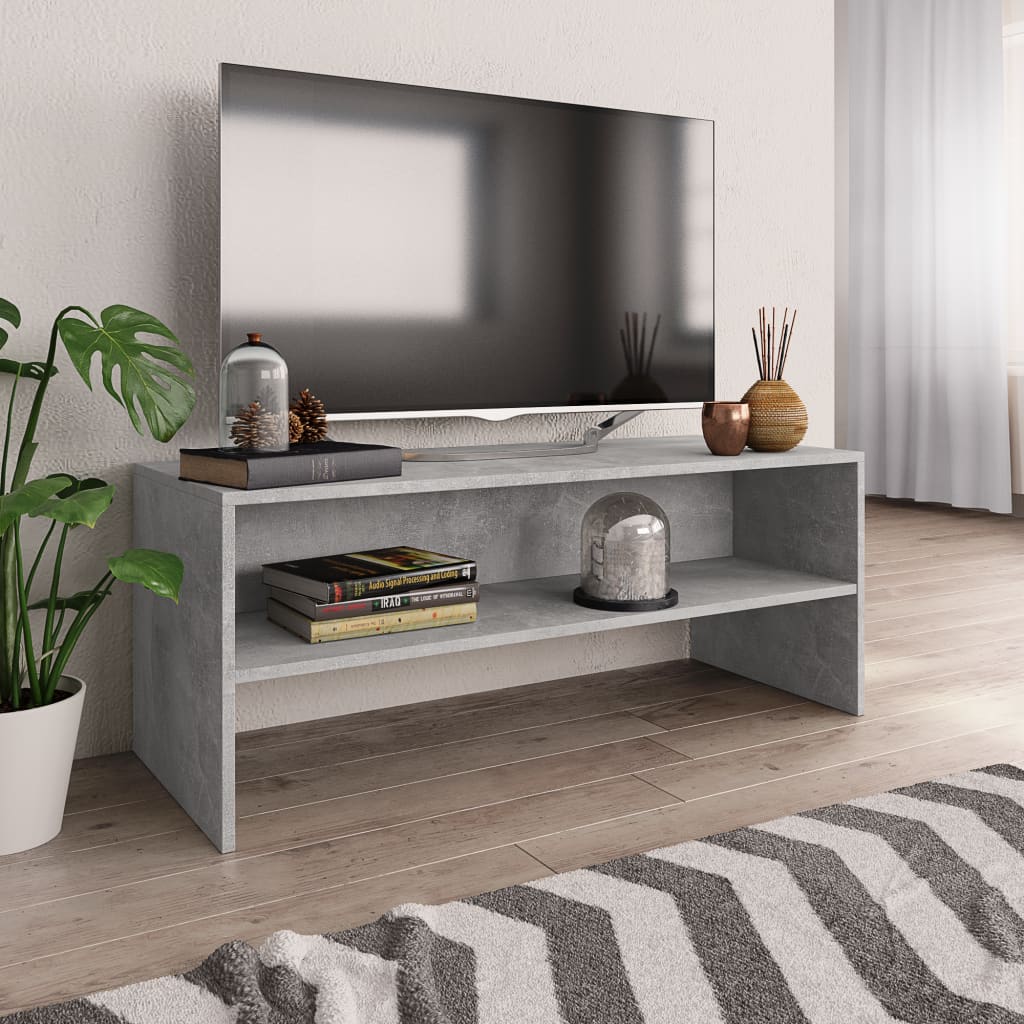 TV Cabinet Concrete Grey 100x40x40 cm Engineered Wood - Casper Homes
