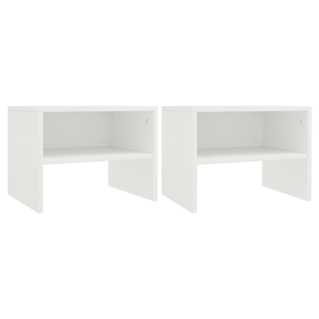 Bedside Table - ENNA Ada 2 Piece Nightstand White 40cm - Brittle & Co