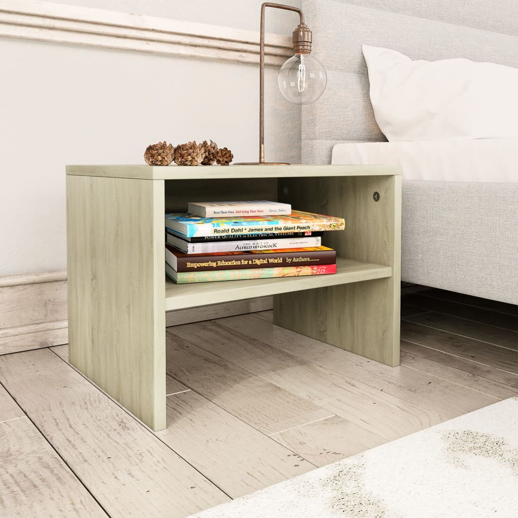 Bedside Table - ENNA Lux Nightstand Sonoma Oak 40cm - R and M Furniture