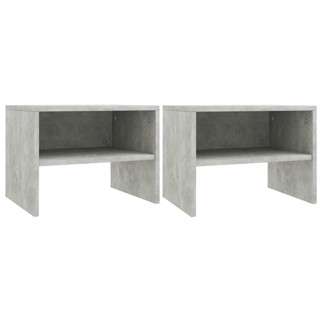 Bedside Table - ENNA Max 2 Piece Nightstand Concrete Grey 40cm - Tyrell & Tyrell