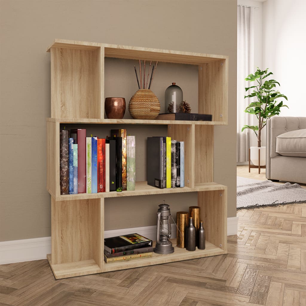 Book Cabinet/Room Divider Sonoma Oak 80x24x96 cm Engineered Wood - Unbeatable Bargains