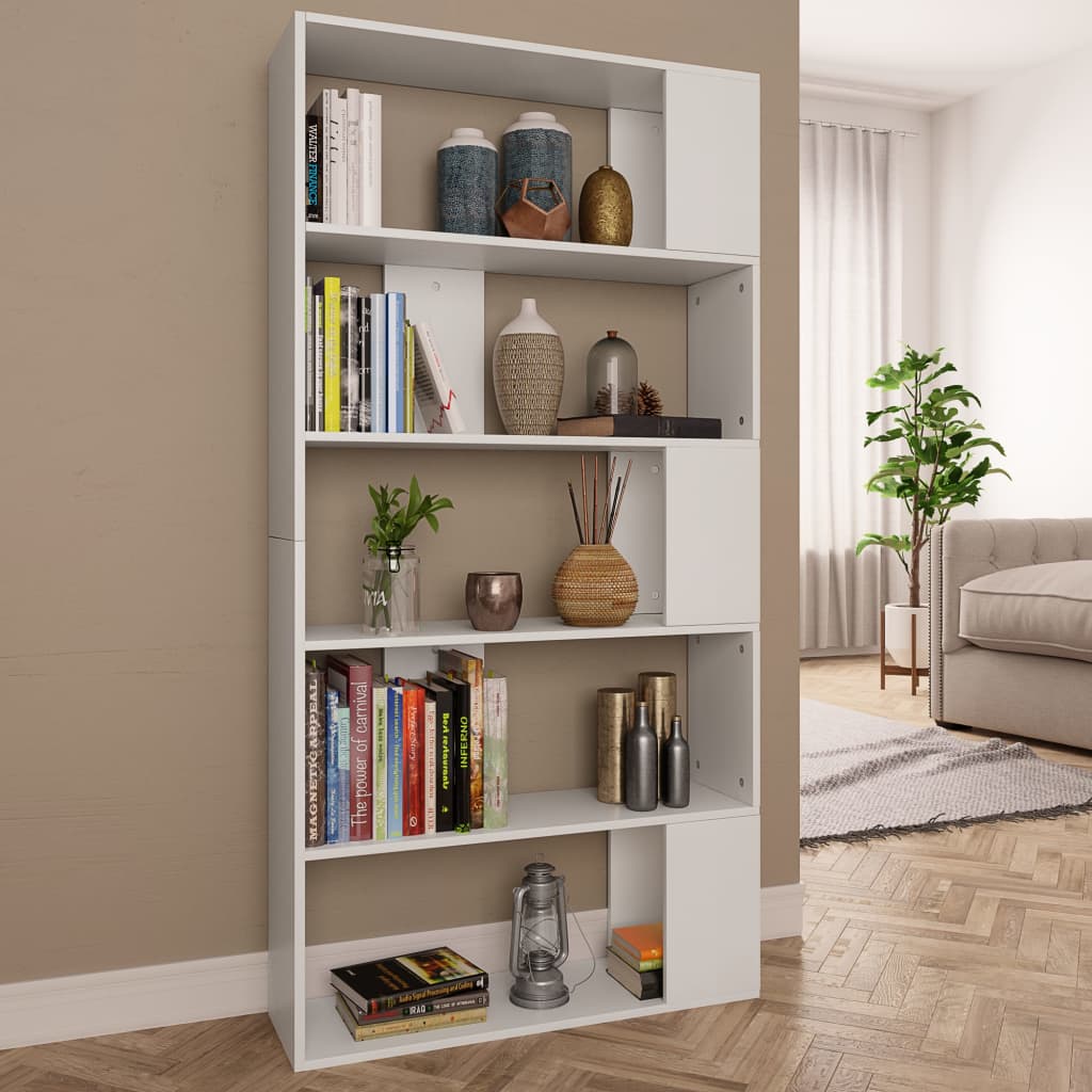Book Cabinet/Room Divider White 80x24x159 cm Engineered Wood - Sid & Sam