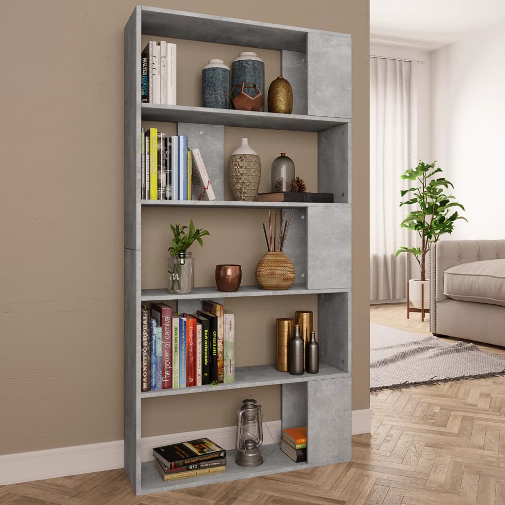 Book Cabinet/Room Divider Concrete Grey 80x24x159 cm Engineered Wood - Unbeatable Bargains