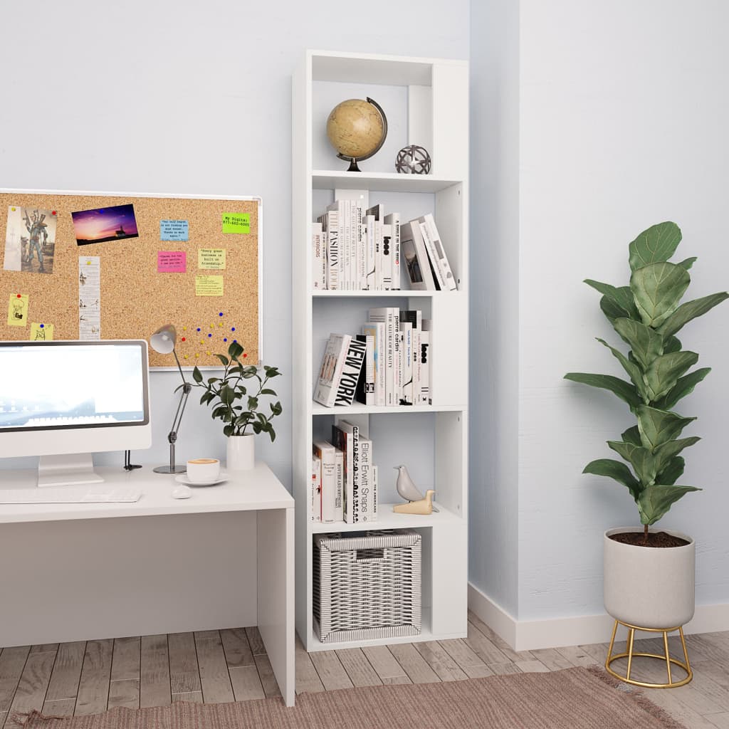 Book Cabinet/Room Divider White 45x24x159 cm Engineered Wood - Merlin Deals