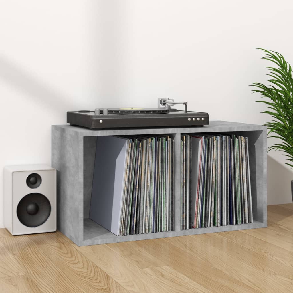 Vinyl Storage Box Concrete Grey 71x34x36 cm Engineered Wood - Charlotte Dunes