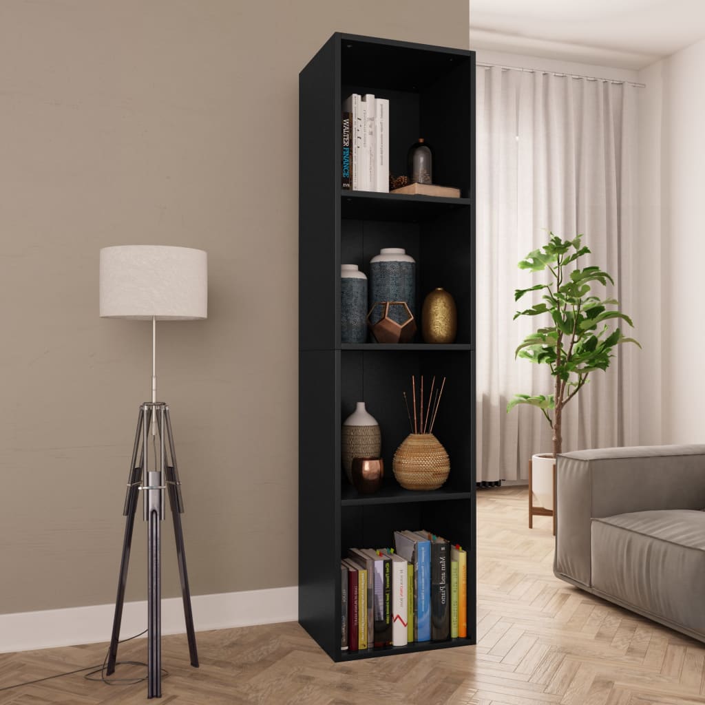 Book Cabinet/TV Cabinet Black 36x30x143 cm Chipboard - Tyrell & Tyrell