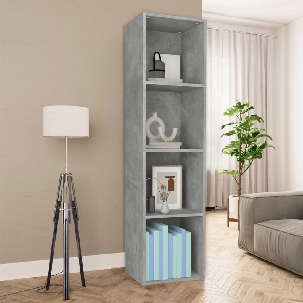 Book Cabinet/TV Cabinet Concrete Grey 36x30x143 cm Engineered Wood - Merkel Designers
