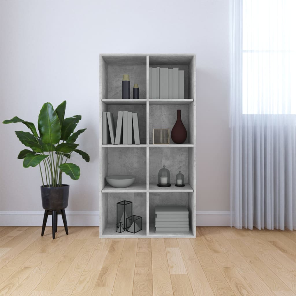 Book Cabinet/Sideboard Concrete Grey 66x30x130 cm Engineered Wood - Unbeatable Bargains