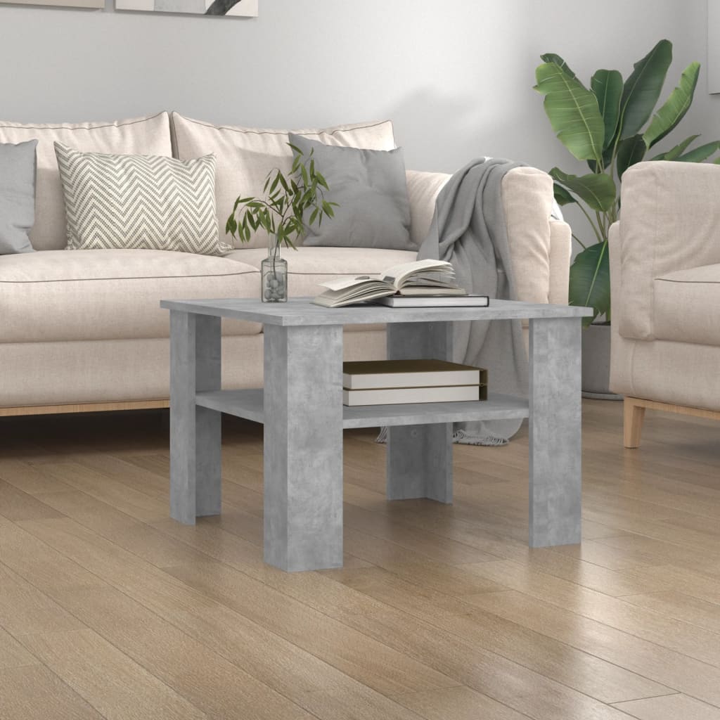 Coffee Table Concrete Grey 60x60x42 cm Engineered Wood - Merkel Designers