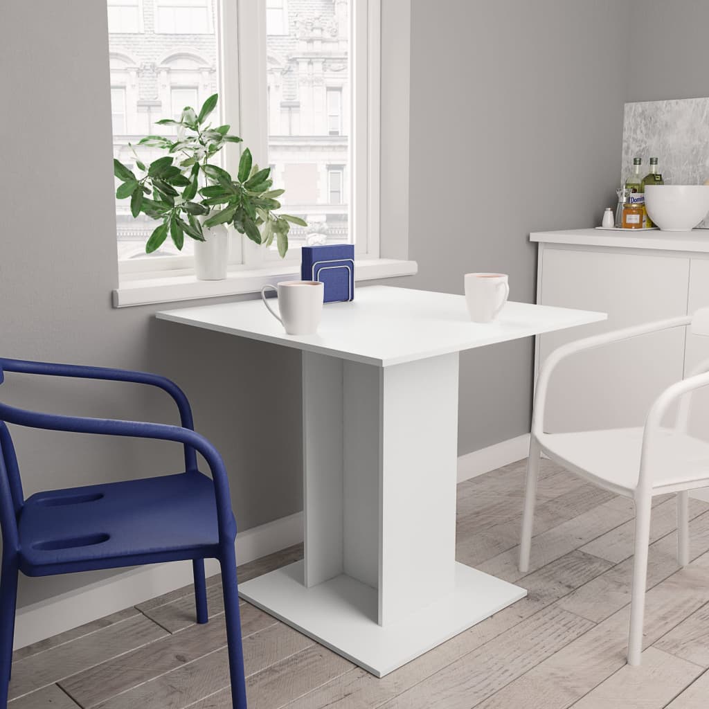 Dining Table White 80x80x75 cm Engineered Wood - Tyrell & Tyrell