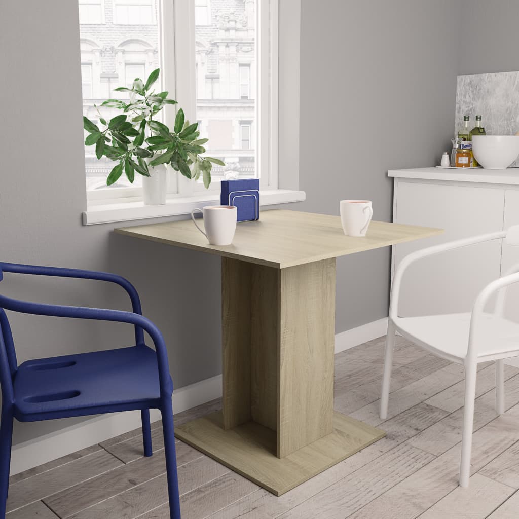 Dining Table Sonoma Oak 80x80x75 cm Engineered Wood - Style and Chic