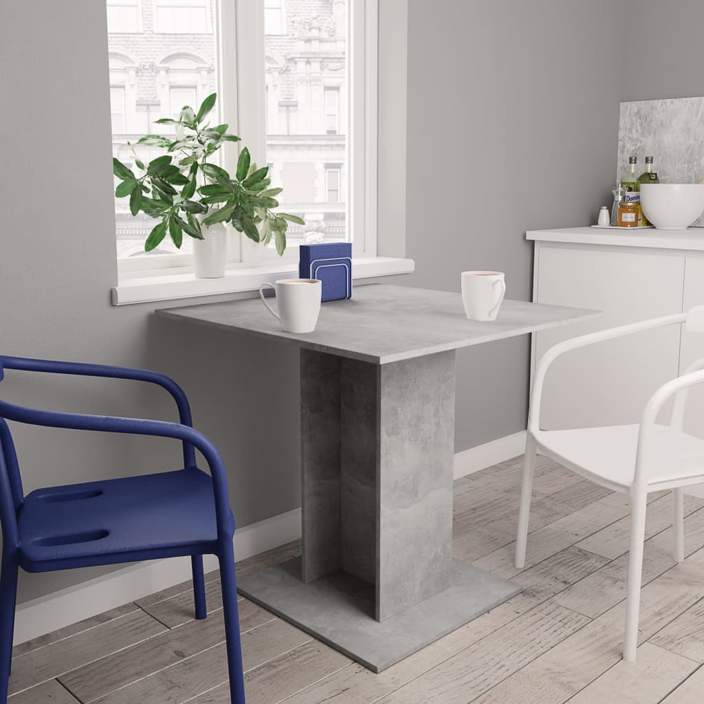 Dining Table Concrete Grey 80x80x75 cm Engineered Wood - Millennium Furniture