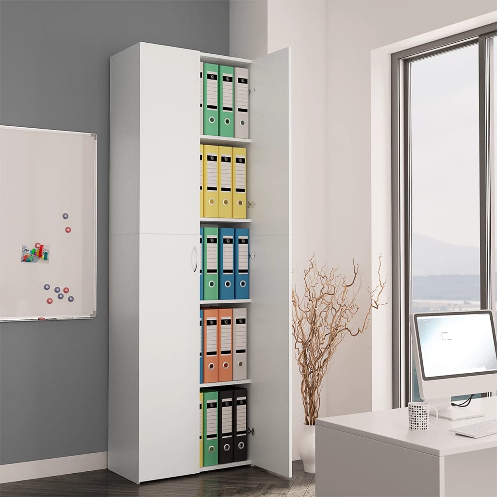 Office Cabinet White 60x32x190 cm Engineered Wood - Style and Chic