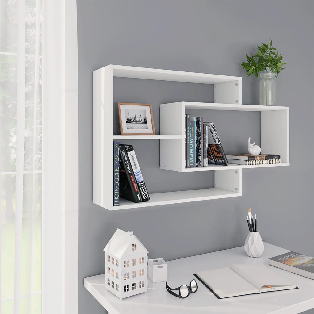Wall Shelf White 104x20x58.5 cm Engineered Wood - Charlotte Dunes
