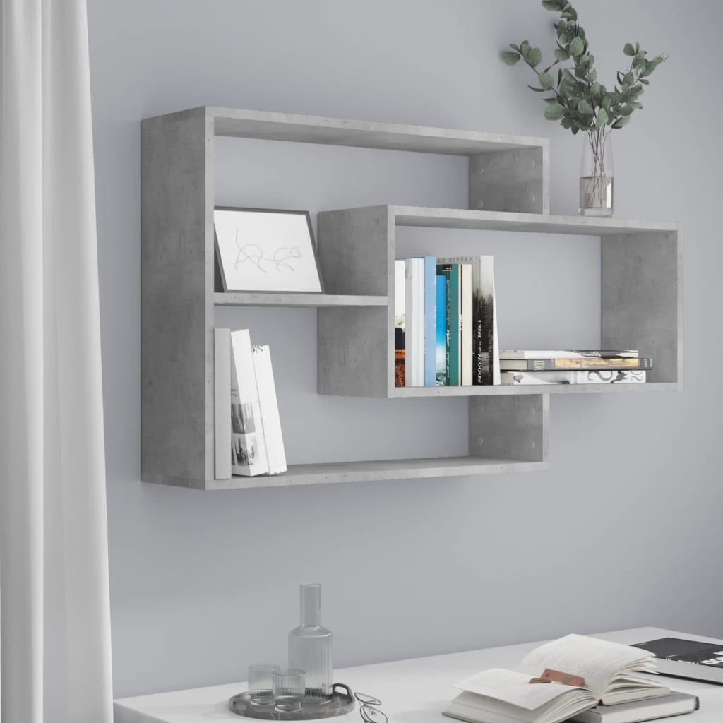 Wall Shelf Concrete Grey 104x20x58.5 cm Engineered Wood - Merlin Deals