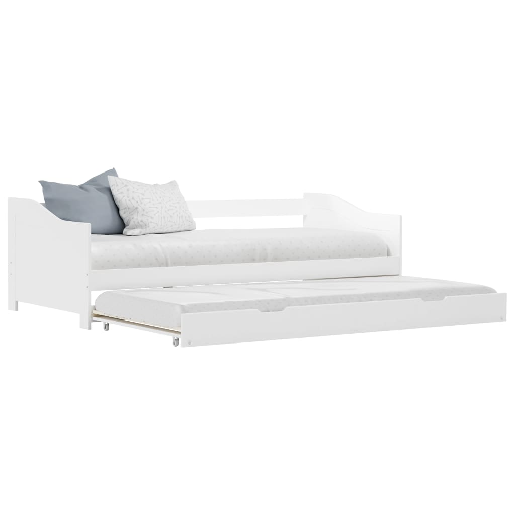 Pull-out Sofa Bed Frame White Pinewood 90x200 cm - Direct Imports