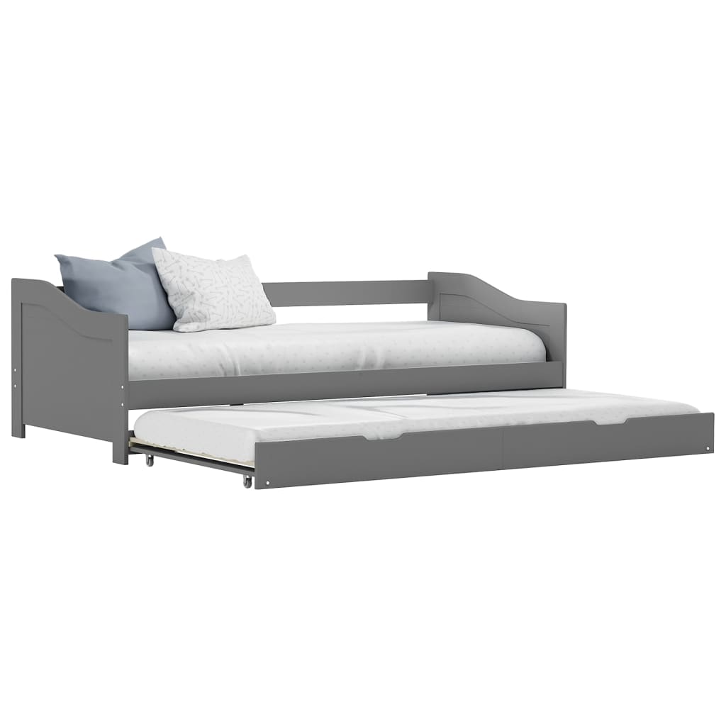Pull-out Sofa Bed Frame Grey Pinewood 90x200 cm - Merlin Deals