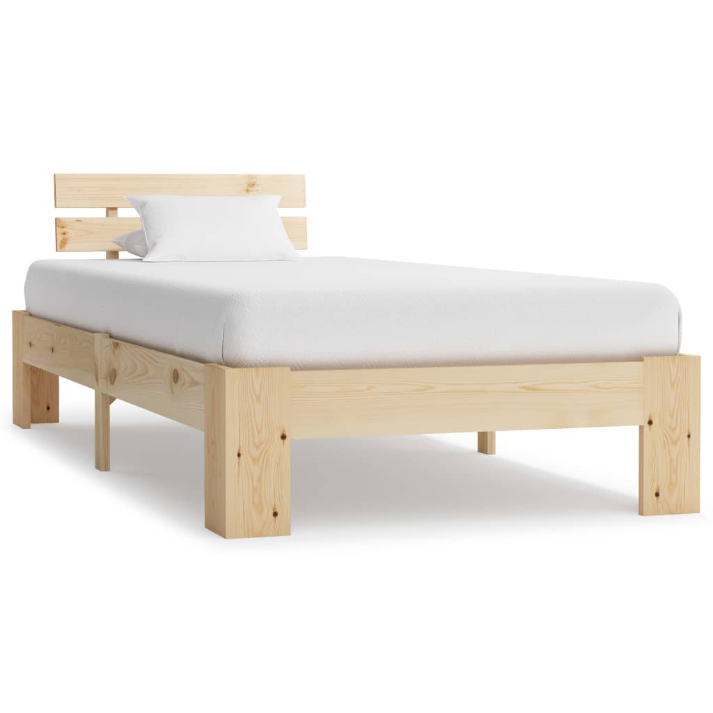 Bed Frame Solid Pine Wood 90x200 cm - Design Hut