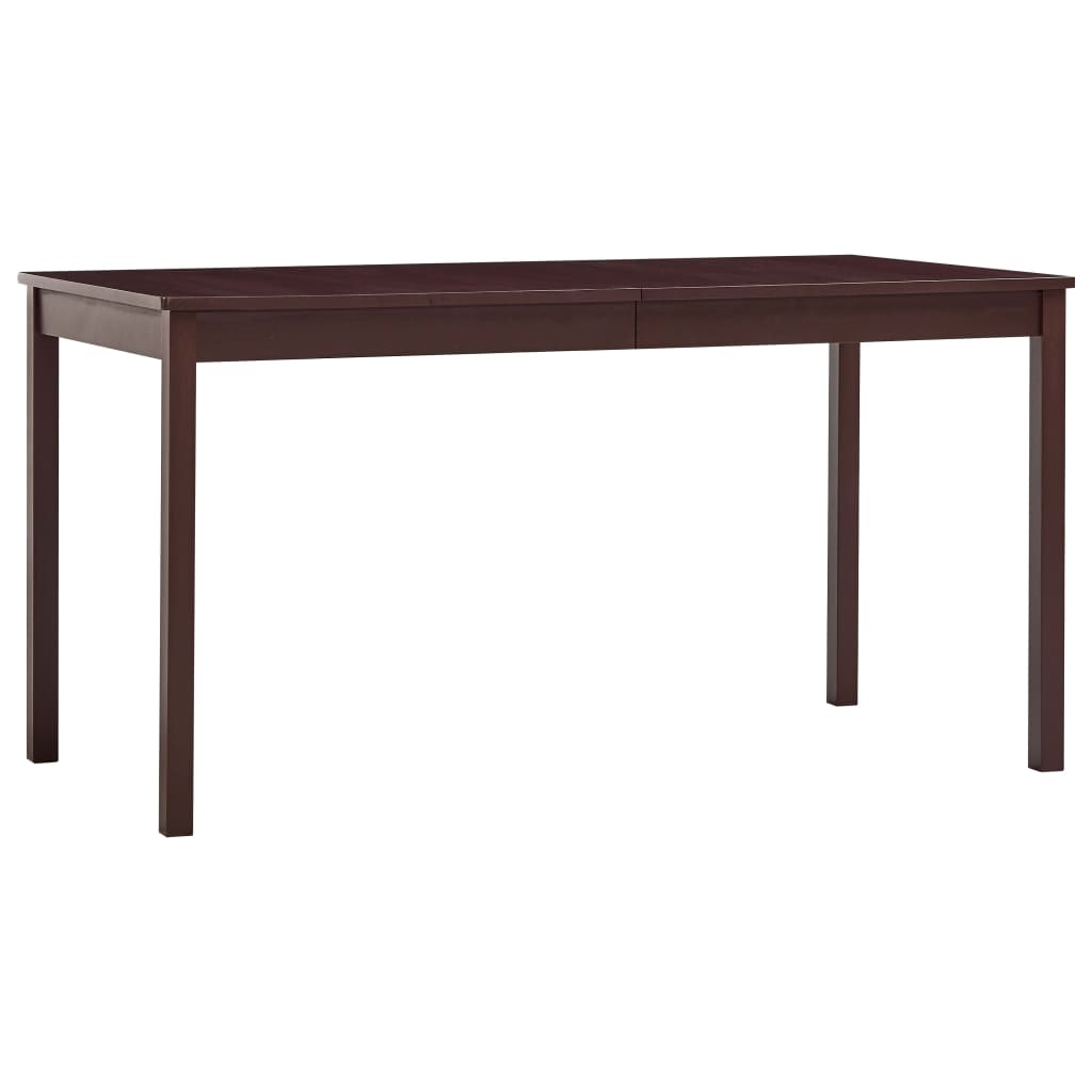Dining Table Dark Brown 140x70x73 cm Pinewood - Brittle & Co