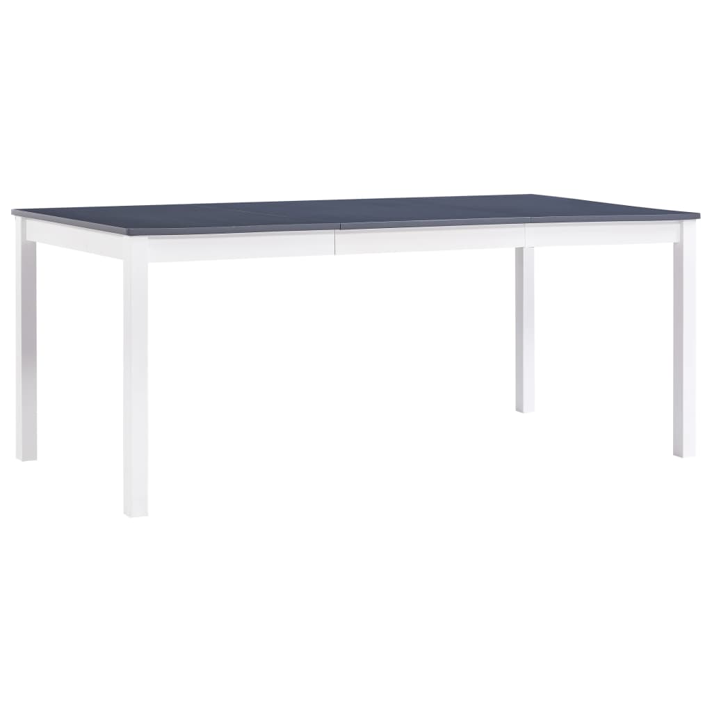 Dining Table White and Grey 180x90x73 cm Pinewood - Discount Dealers
