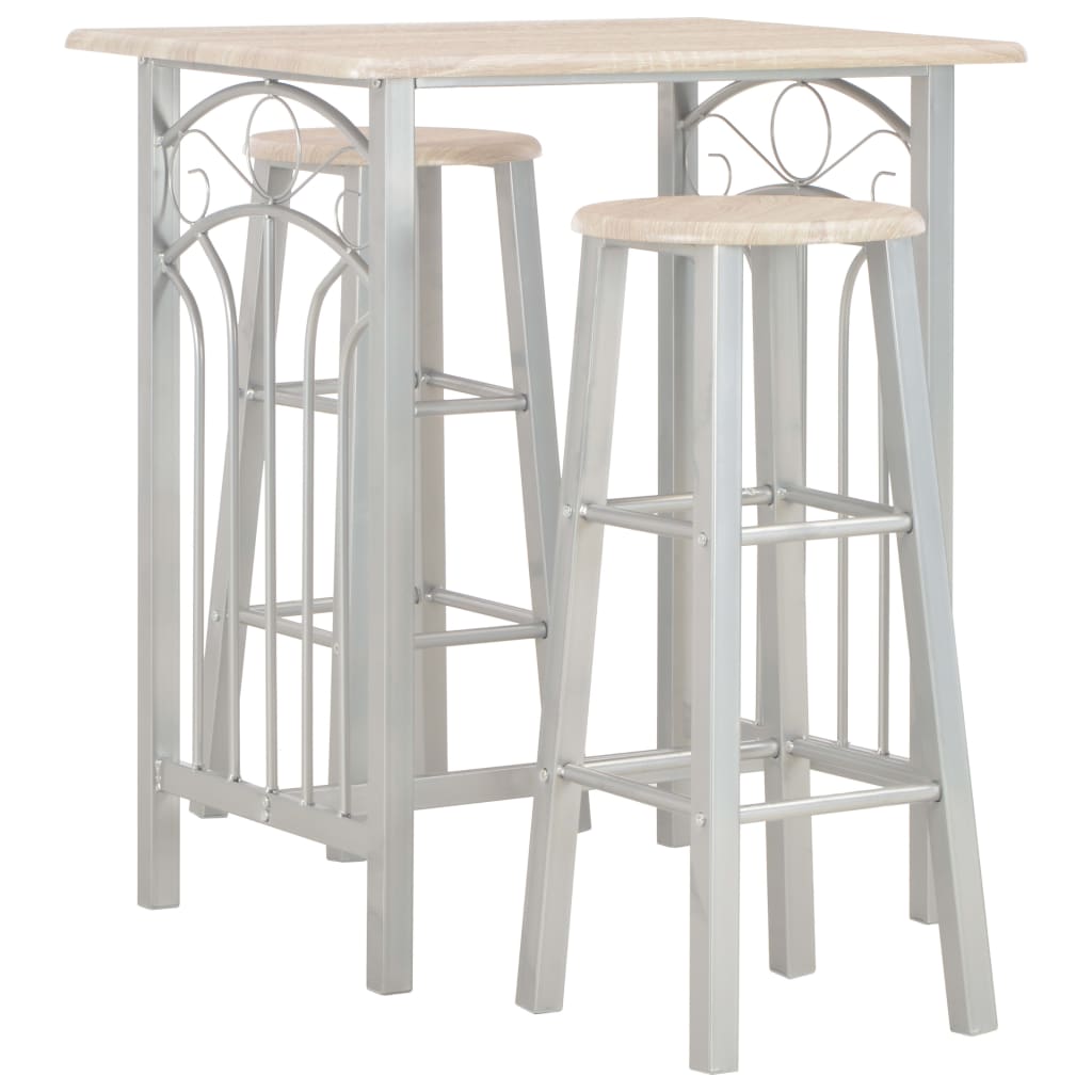 3 Piece Bar Set Wood and Steel - Millennium Furniture