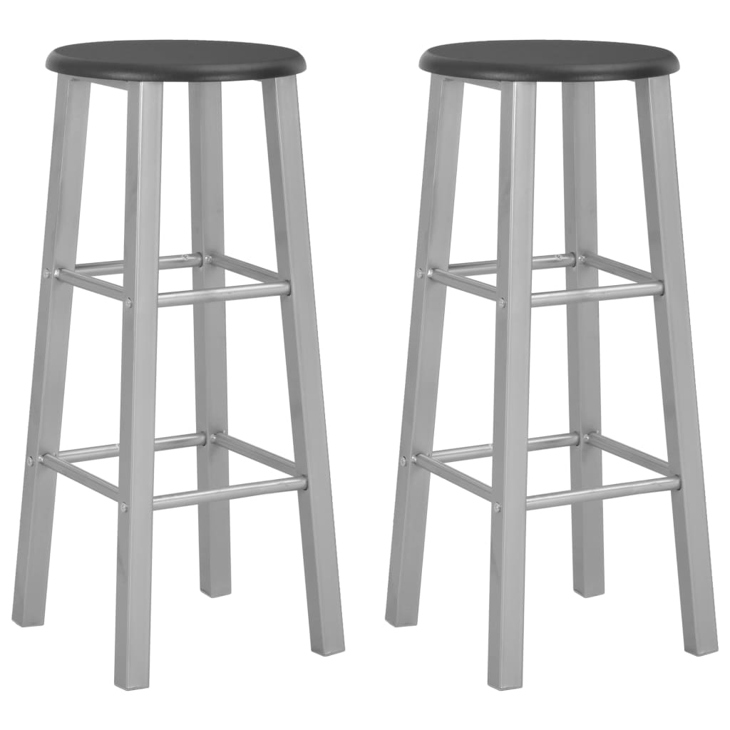 Bar Stools 2 pcs Silver MDF - Merkel Designers