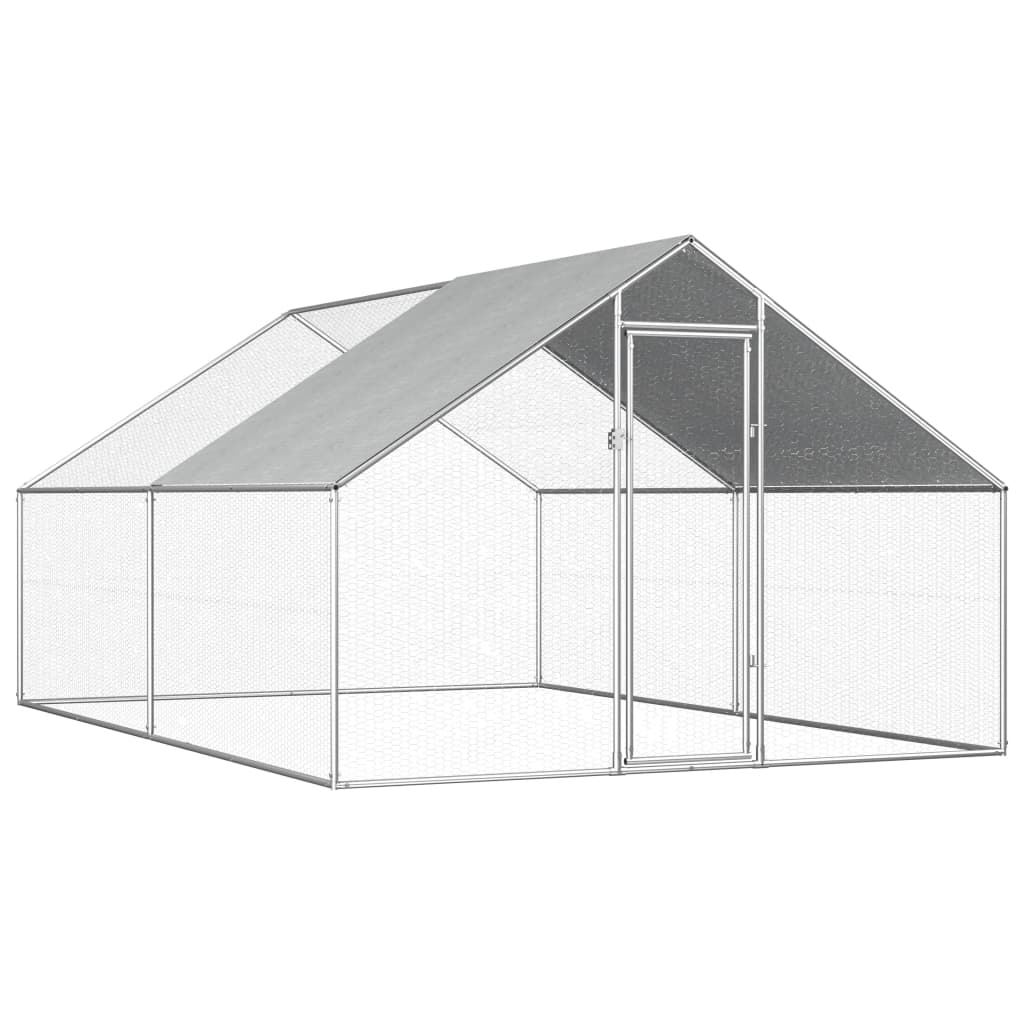 Outdoor Chicken Cage 2.75x4x1.92 m Galvanised Steel - Sid & Sam