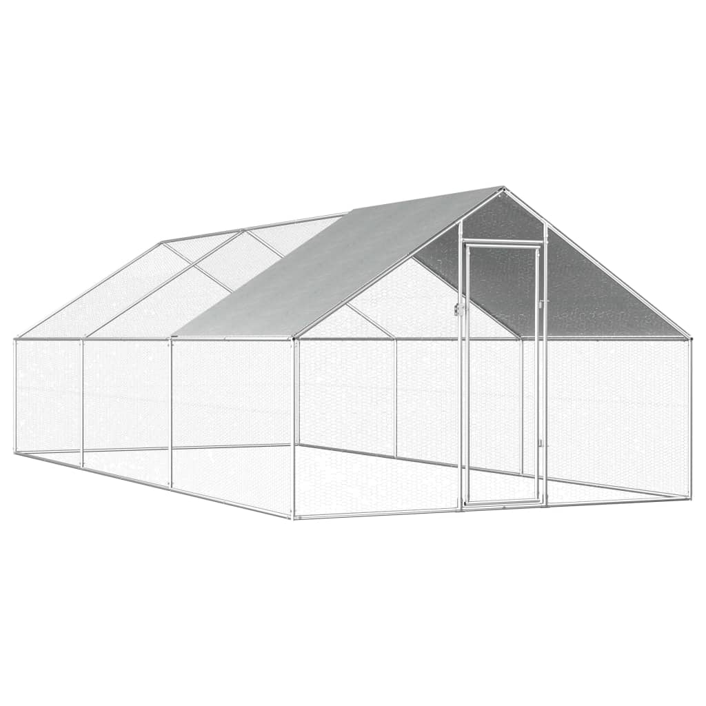 Outdoor Chicken Cage 2.75x6x1.92 m Galvanised Steel - Discount Dealers
