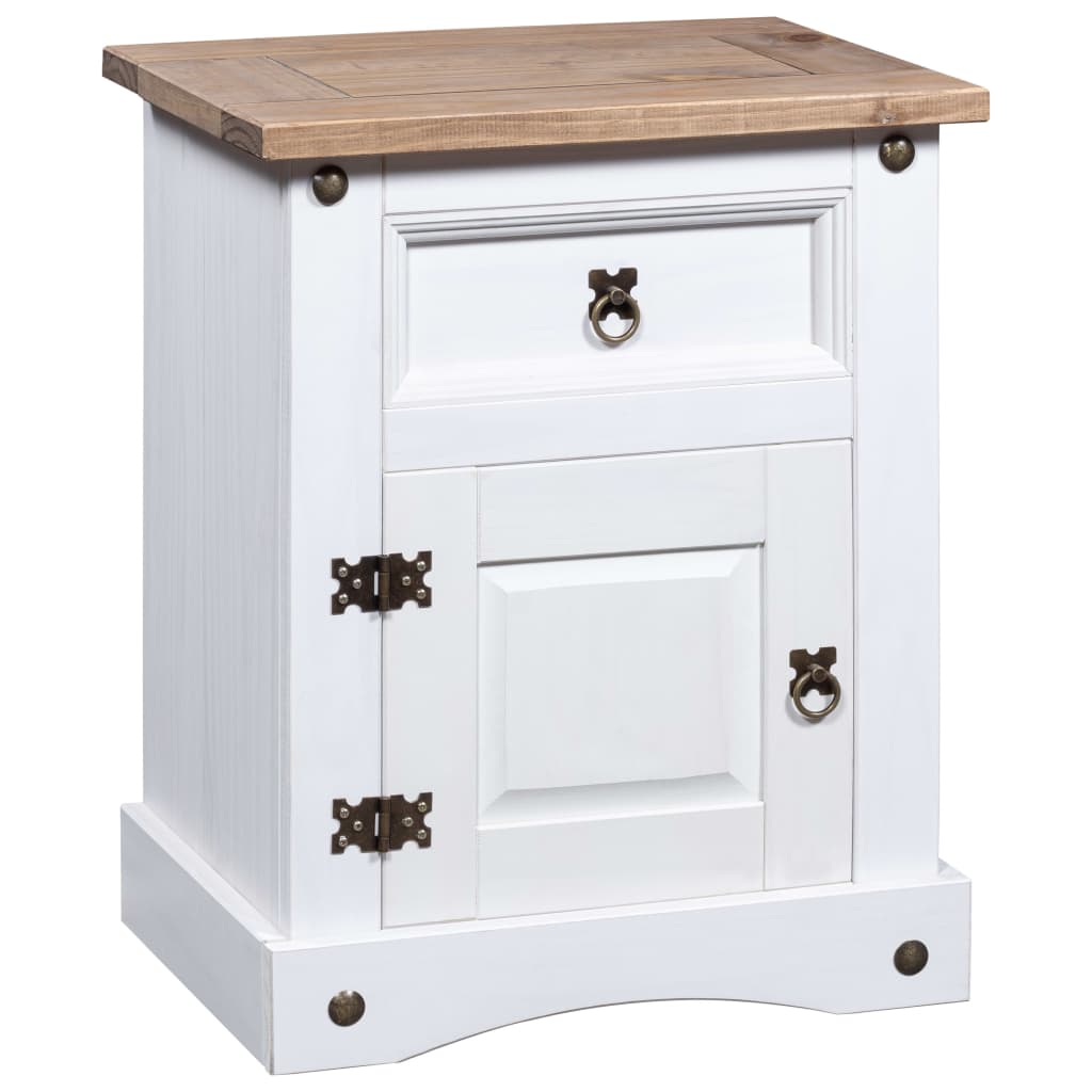 Bedside Table - BATH Nightstand White 53cm - Unbeatable Bargains