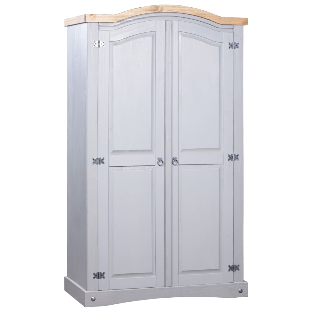 Wardrobe - GRACE 2 Door Wardrobe Grey 52cm - Brittle & Co