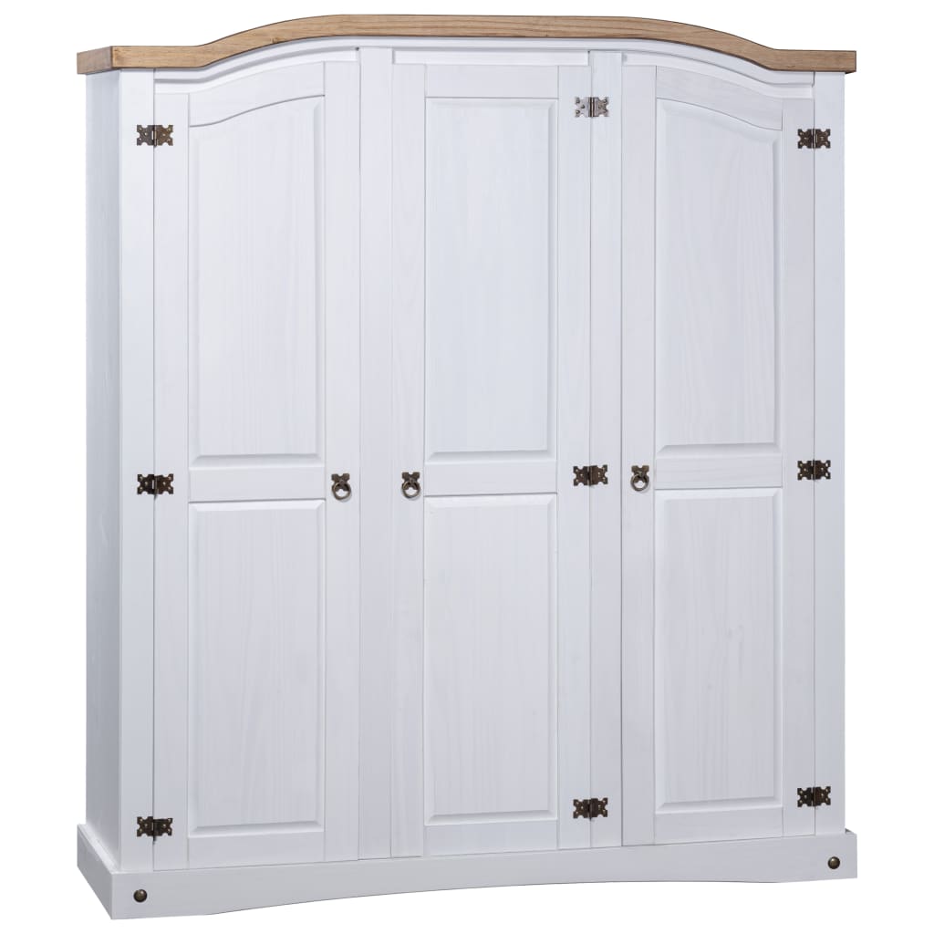 Wardrobe - GRACE 3 Door Wardrobe White 150.5cm - Style and Chic