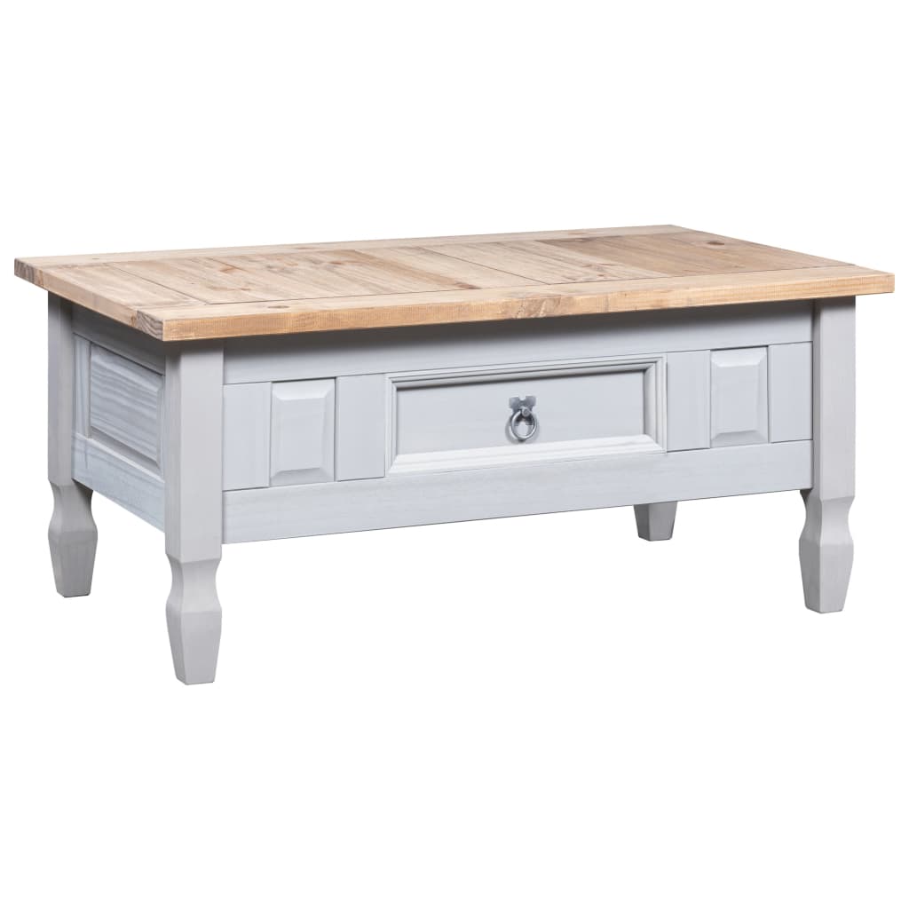 Coffee Table Mexican Pine Corona Range Grey 100x55x45 cm - Tyrell & Tyrell