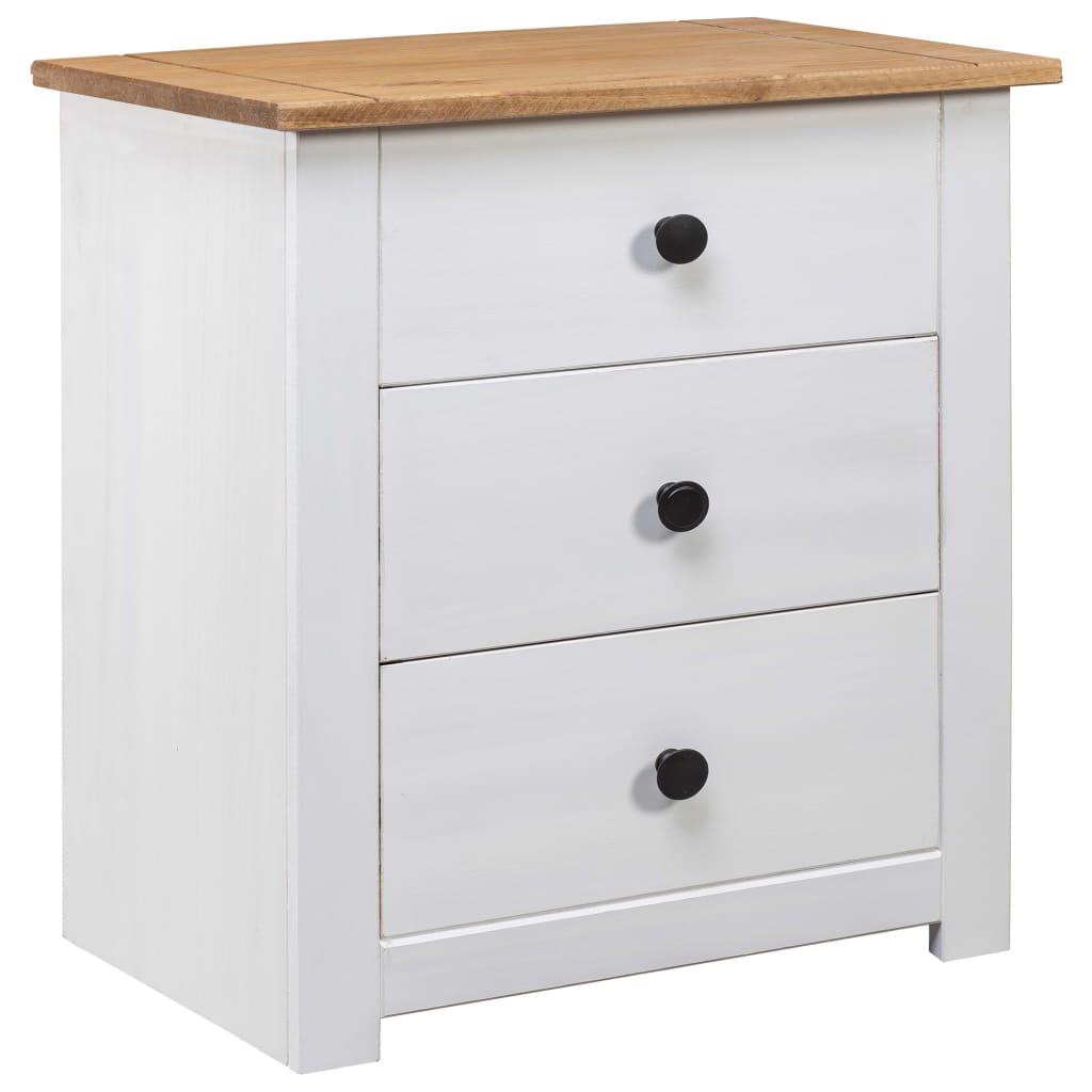 Bedside Table - DENVER Nightstand White 46cm - Direct Imports