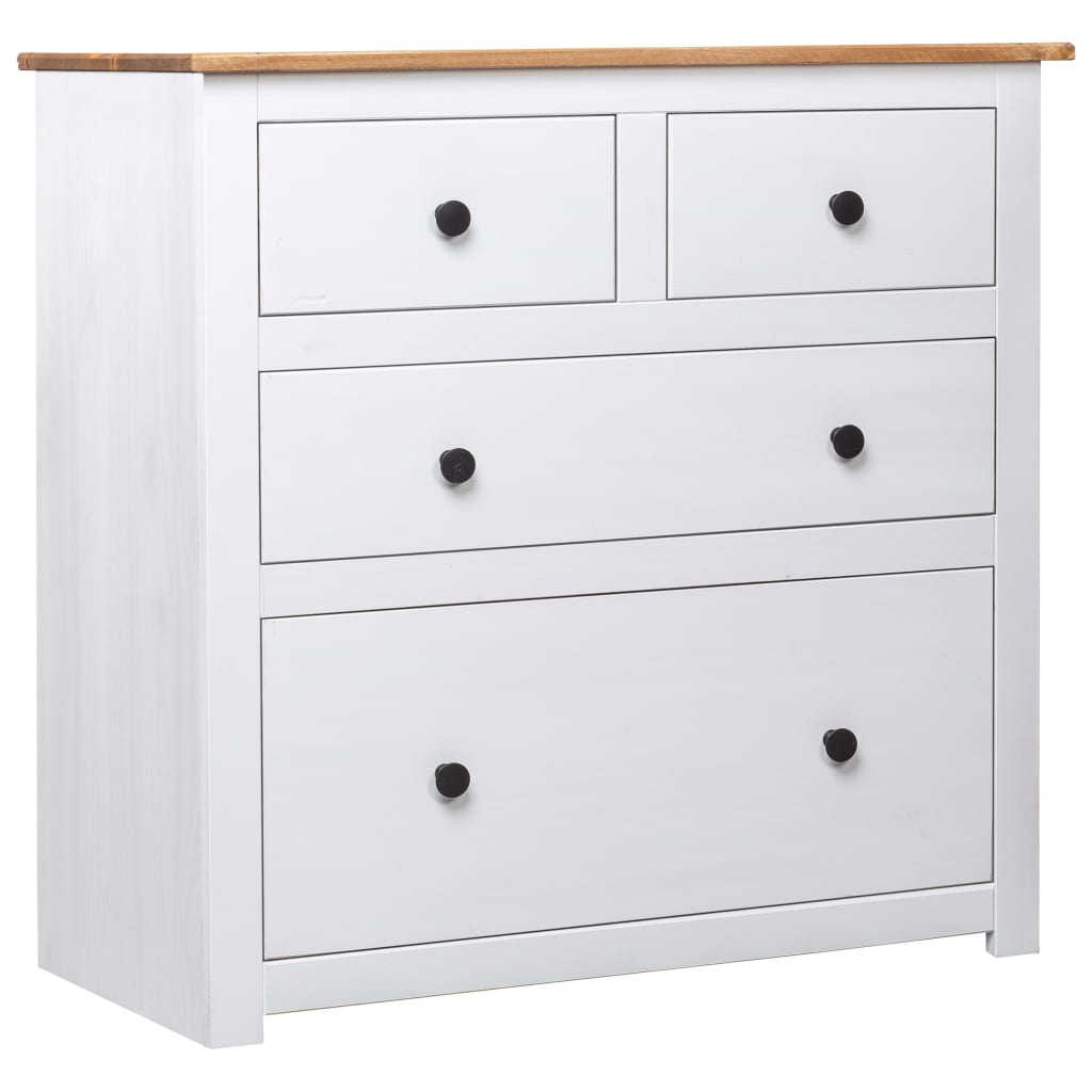 Sideboard White 80x40x83 cm Pinewood Panama Range - Casper Homes