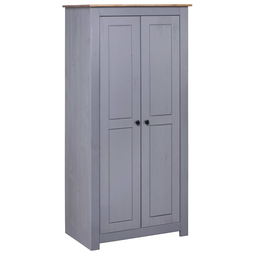 Wardrobe - VERA 2 Door Wardrobe Grey 80cm - Brittle & Co