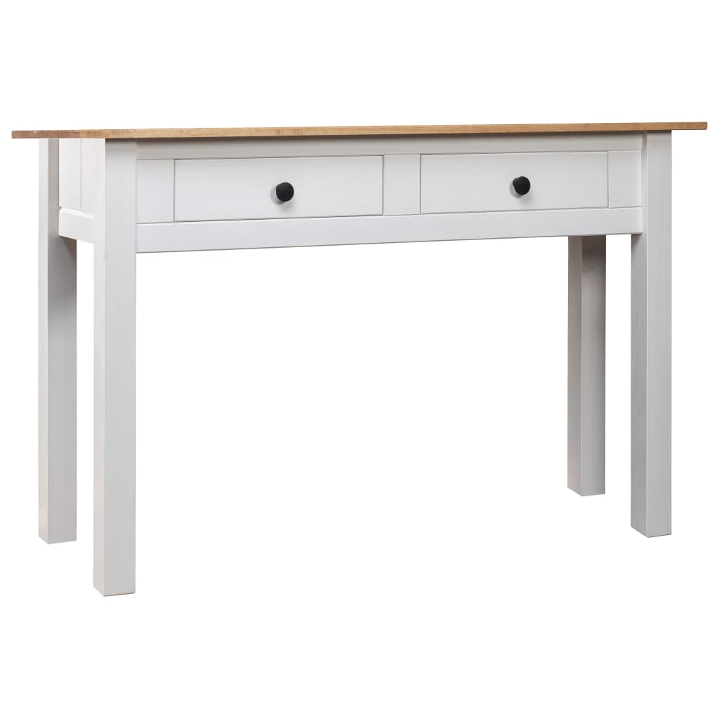 Console Table White 110x40x72 cm Solid Pine Wood Panama Range - Style and Chic